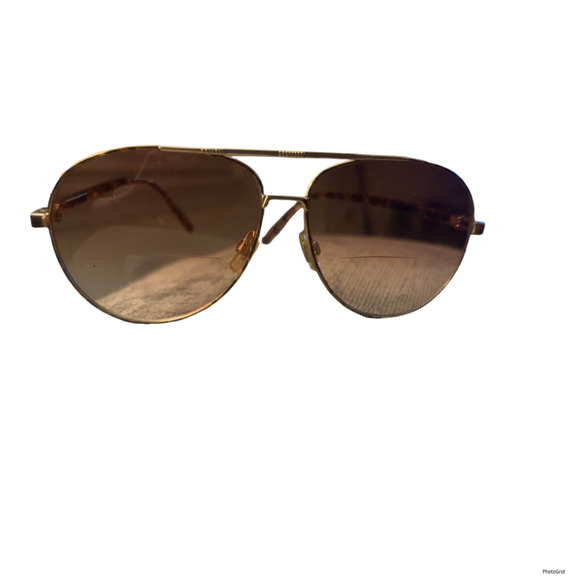 VTG 90's Aviator Style Personal Opt Bi-Focal Reading Sunglasses (Gold/Tortoise) - Picture 2 of 3